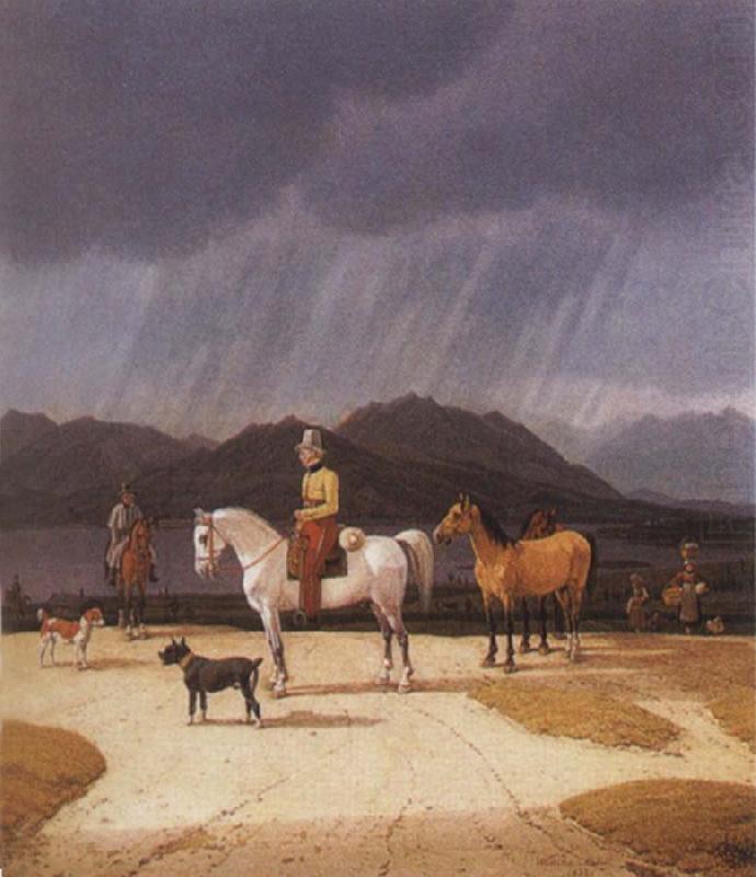 Wilhelm von Kobell Riders at the Tegernsee china oil painting image